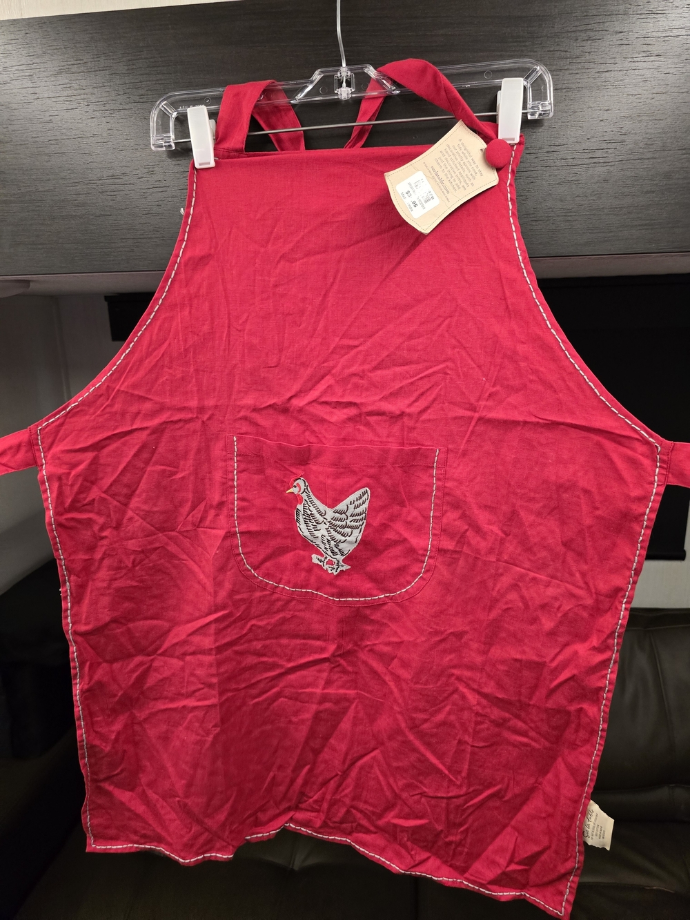 Sur La Table Red Vintage-Inspired Apron with Contrast Stitching